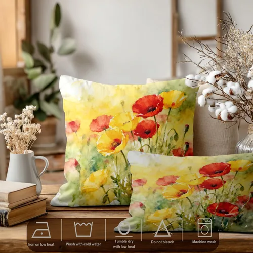 Vista 292 de Batmerry Autumn Pumpkin Templeton Throw Pillow Covers, Green Leaves Paths Forests Decorative Pillow Covers Digital Printing Blended for Couch Sofa