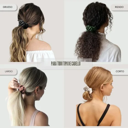 Vista 3 de IVARYSS Coleteros para el Cabello para Dormir, Satén Premium Más Suave que la Seda para Mujeres con Cabello Rizado, Lindas Bandas Elásticas