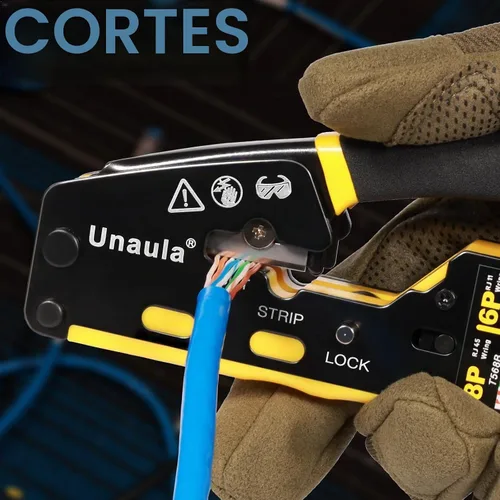 Vista 4 de Kit de Herramienta de Crimpado RJ45 de Paso Ethernet, Crimpadora Cat5 Cat6, Kit de Herramienta de Crimpado, Kit de Herramienta de Crimpado Ethernet
