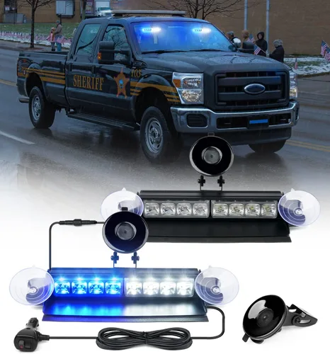 Vista 14 de Xprite Luces Estroboscópicas de Emergencia Ámbar para Tablero, Luz Intermitente Interior del Parabrisas con Ventosas para Camiones de Construcción