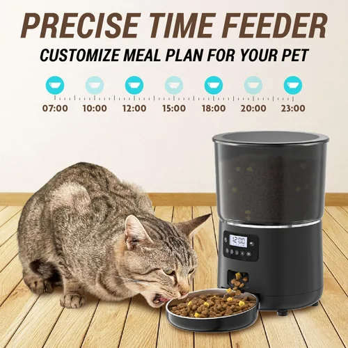 Vista 2 de Alimentador para gatos dispensador automático de alimentos para gatos y mascotas Diseño patentado anti-cucarachas fácil de limpiar