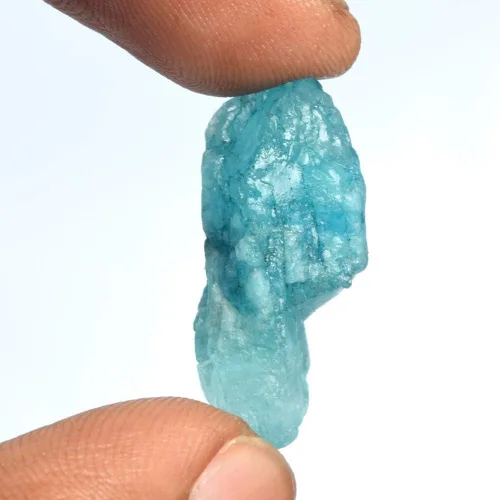 Vista 2 de Cristal curativo de aguamarina azul cielo, 22.00 qt aguamarina cruda natural, piedra preciosa áspera sin cortar, Gema, Brasil - Aguamarina