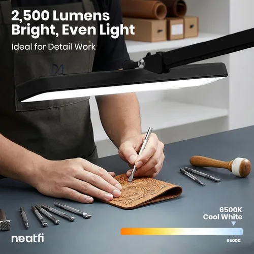 Vista 6 de Neatfi Lámpara de Trabajo LED XL de 2,500 Lúmenes, 22 Pulgadas de Ancho, 30W, 162 Piezas LED SMD, Cuidado de los Ojos, Luz de Escritorio