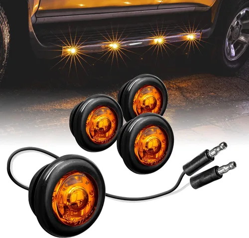 Vista 24 de TRUE MODS Luz de marcador LED redonda ámbar de 3/4 pulgadas para remolque 12V [DOT FMVSS 108] [SAE P2PC] [Salida semiesférica] [Impermeable IP67]