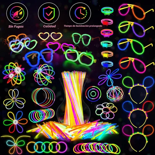 Vista 4 de SHQDD Suministros de fiesta, recuerdos de fiesta que brillan en la oscuridad para adultos y niños, 27 accesorios de carnaval, 56 juguetes con luz