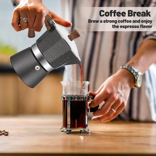 Vista 82 de Cafetera clásica de aluminio para 3 tazas Azul