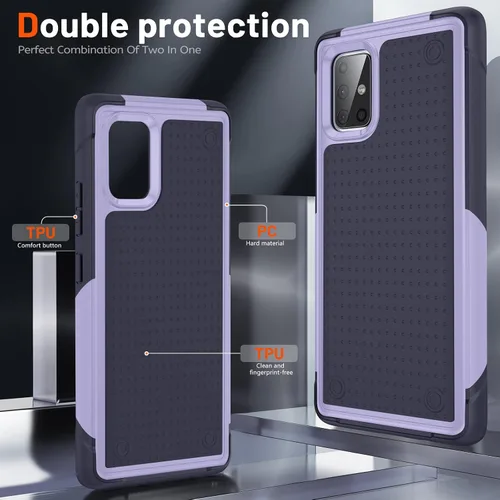 Vista 351 de Jeylly Compatible con Samsung Galaxy A22 5G Funda, Funda Samsung A22 5G con 2pcs protectores de pantalla de vidrio templado