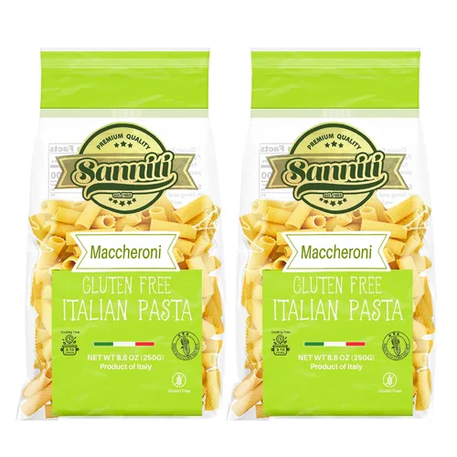 Vista 6 de Sanniti Pasta italiana sin gluten europea-kosher vegana sin OMG hecha con maíz y arroz importada de Italia, 8.8 onzas (paquete de 2) (Caserecce)