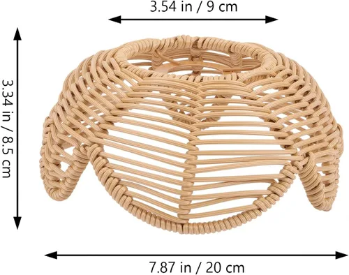 Vista 2 de Pantalla de lámpara de techo de ratán tejida con forma de flor, lámpara de araña tejida con forma de flor, iluminación tejida, lámpara de techo