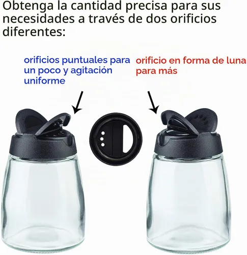 Vista 4 de MILEKE Salero y pimentero, recipientes para condimentos a prueba de humedad 150ML, paquete de 2