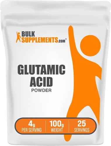 Vista 8 de BulkSupplements. com Polvo de ácido L-glutámico - Suplemento de glutamato, suplemento de aminoácidos - Sin sabor y sin gluten, 0.14 oz por porción