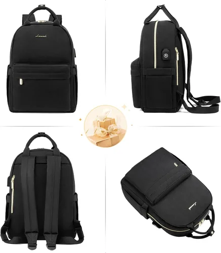 Vista 7 de LOVEVOOK Mini mochila para mujer, mochila pequeña, bonita mochila a la moda, Negro-a