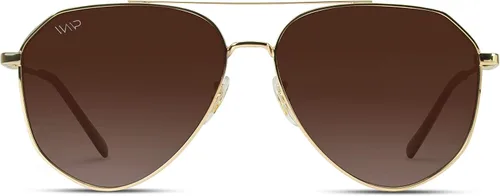 Vista 2 de WearMe Pro Gafas de sol polarizadas de aviador para mujeres y hombres Protección UV Lente reflectante Aviadores rosa, azul y negro