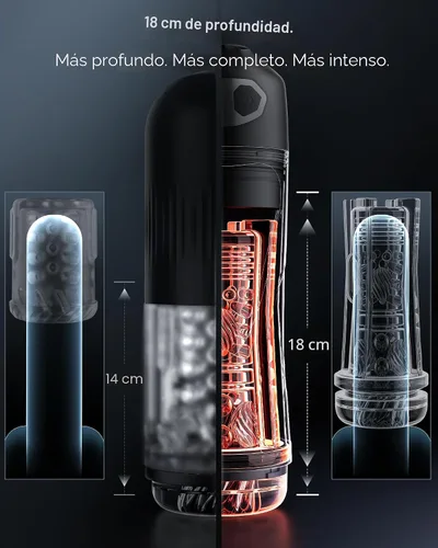 Vista 4 de EINSEO Masturbador masculino de succión con manga profunda de 7.1 pulgadas, juguetes sexuales AI Sync para hombres, succión y vibración de 7