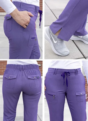 Vista 4 de Adar Pro Scrubs para mujer, pantalones de yoga ajustados para piernas