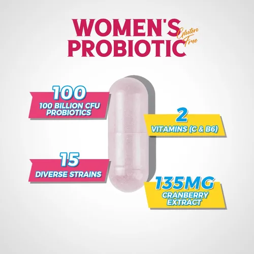 Vista 5 de Vitalibre Suplemento de hierro para mujeres y hombres, con vitaminas C, B6, B12 y folato, probióticos para mujeres, 100 mil millones de UFC, 15