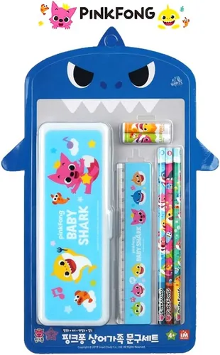 Vista 4 de Baby Shark Family - Juego de papelería escolar todo en uno: 7 piezas, 1 juego (1 juego al azar)