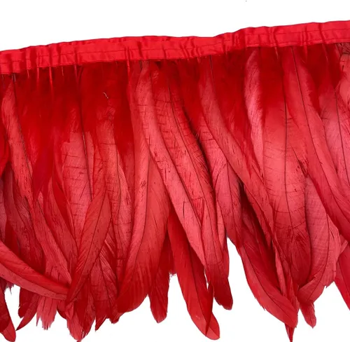 Vista 13 de Sowder Borde de flecos de plumas de gallo de 8 a 10 pulgadas de ancho para decoración de manualidades, paquete de 1 yarda (negro)