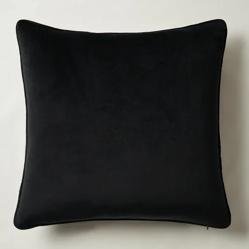Vista 3 de Z Gallerie Namir - Almohada bordada de leopardo de 22 pulgadas, lujosa manta decorativa de terciopelo negro con funda extraíble e inserto de plumas