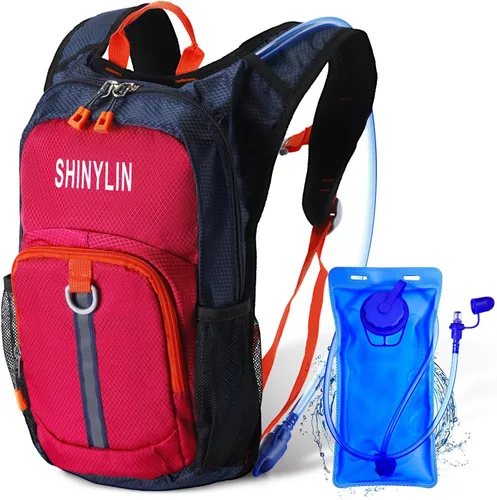 Vista 13 de Shinylin Mochila de Hidratación para Niños con Vejiga de Agua de 1.5L Mochila de Senderismo Ligera para Niños o Niñas Niños Ciclismo Escalada Correr