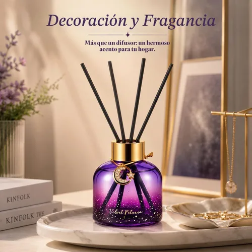 Vista 3 de Juego de difusor de junco, caja de regalo de 2.7 fl oz, incluye varillas difusoras de junco, aceite aromático de larga duración y botella de vidrio