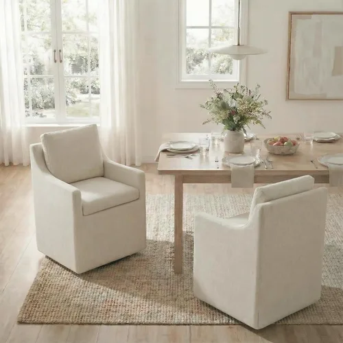 Vista 14 de KISLOT Juego de 1 sillas de comedor tapizadas con funda lavable