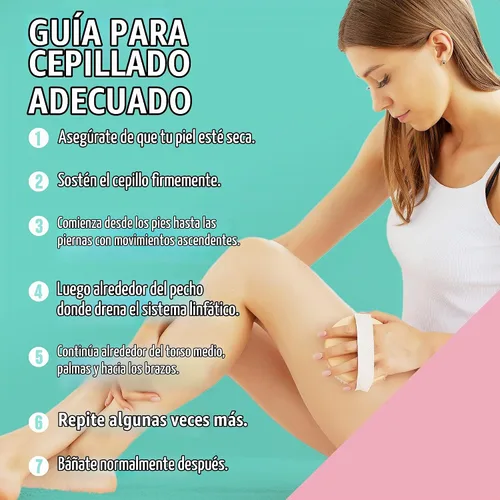 Vista 5 de Cepillo corporal seco (paquete de 1) – Reduce la celulitis, cepillo seco para celulitis y drenaje linfático, cepillo exfoliante con nódulos