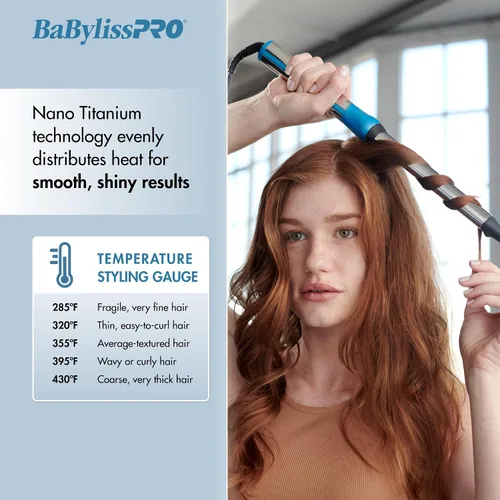 Vista 5 de BaBylissPRO Varita rizadora ovalada de titanio nano para todo tipo de cabello