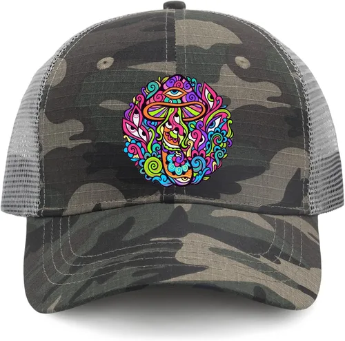 Vista 9 de Gorras psicodélicas mágicas para hombre, gorro vintage ajustable