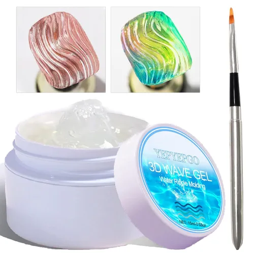 Vista 8 de Gel de escultura 3D para arte de uñas, 2 piezas de gel sólido no pegajoso para crear esculturas a mano y geles de moldeo 3D duros con Pro Brush UV