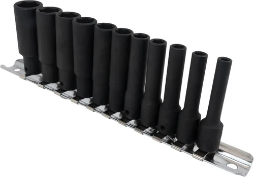 Vista 3 de Genius Tools Juego de llaves de vaso de impacto profundo Dr. métricas de 11 piezas de 1/4" TD-211M