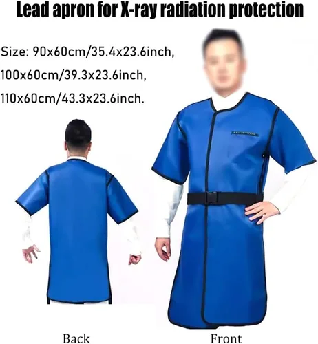 Vista 2 de X-ray Protective Lead Apron, Universal Radiation Resistant Lead Apron Shield for Men and Women(0.35mmPb,90x60cm)