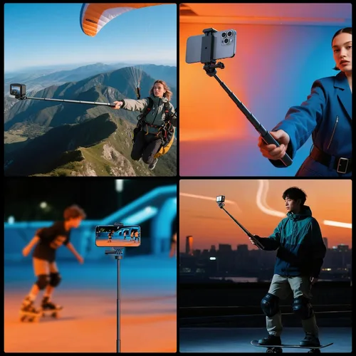 Vista 10 de SmallRig Trípode invisible para selfie stick para cámara de acción, poste extensible de 37.4 pulgadas con abrazadera de teléfono para GoPro 13/12