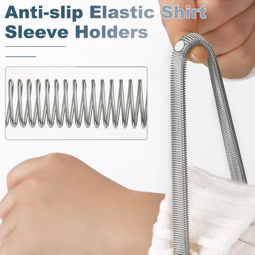 Vista 8 de Coolrunner 6 piezas antideslizantes elásticos para camisas de manga de brazaletes metálicos para ligas elásticas de banda