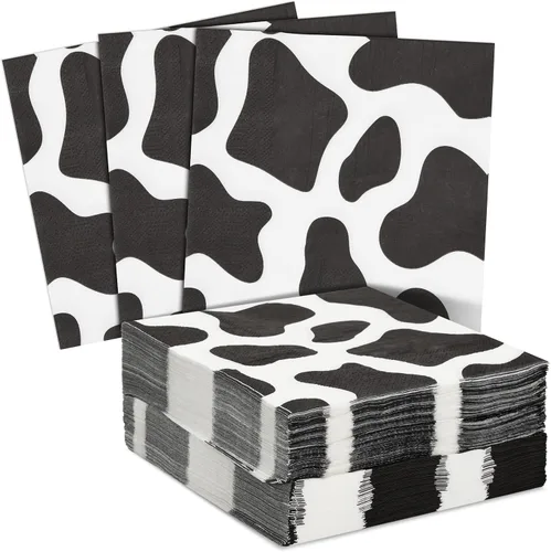 Vista 10 de Blue Panda Servilletas de cena de cumpleaños 70 a granel de 6.5 x 6.5 pulgadas, color negro, paquete de 100, 2 capas, servilletas de papel