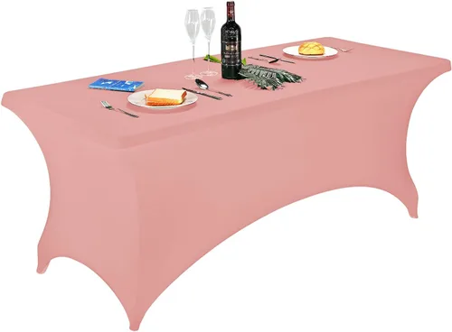 Vista 75 de FORLIFE - Funda de mesa de elastano, mantel ajustado de 4 pies para mesas rectangulares, funda elástica para patio, universal para bodas, banquetes