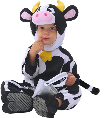 Vista 3 de Spooktacular Creations Disfraz de vaca bebé bonito conjunto de lujo para niños disfraz de fiesta de granja de Halloween