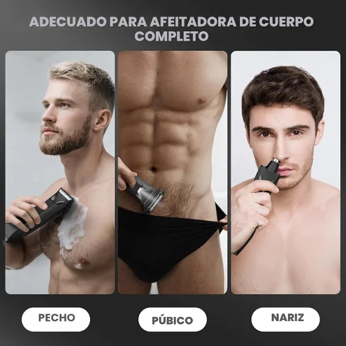 Vista 3 de Recortador de Cuerpo y Testículos Manscape para Hombres, Afeitadora de Cabeza Calva y Cuerpo, Recortador de Vello Púbico de Ingle y Nariz 3 en 1