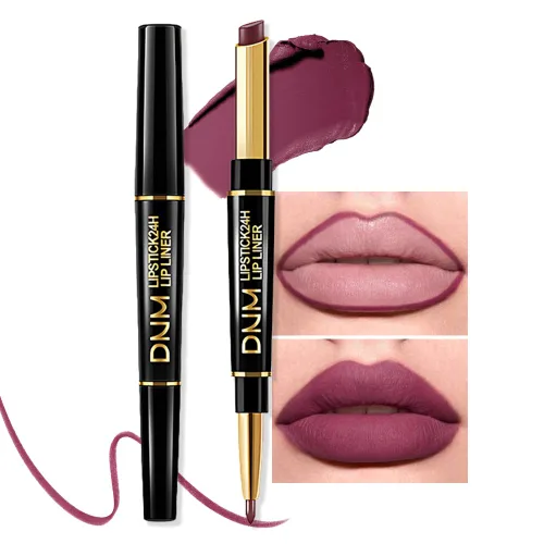 Vista 32 de evpct Juego de 1 lápiz labial y delineador de labios rojo rubí para mujer, kit mate con delineador de labios, manchas de labios duraderas