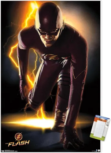 Vista 11 de Trends International DC Comics TV - The Flash - Póster de pared de retrato, 14.725 x 22.375 pulgadas, versión enmarcada de madera de granero