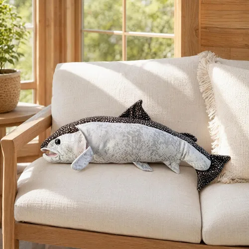 Vista 7 de Juguete de peluche realista de salmón atlántico, muñecas para niños, 17 pulgadas