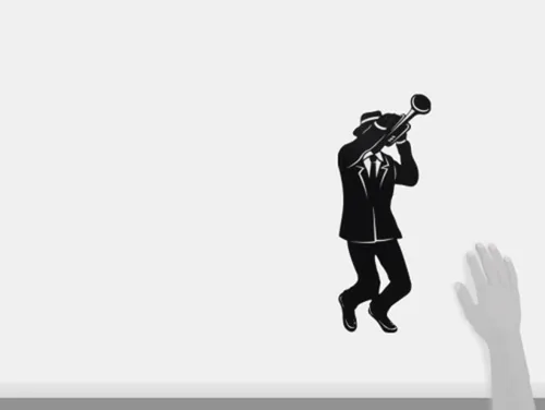 Vista 2 de Siluetas de trío de jazz (3/paquete)