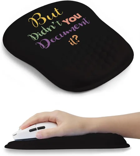 Vista 7 de Alfombrilla de mouse ergonómica con bonito diseño de gato negro, para aliviar el dolor del túnel carpiano, área de mouse 65% utilizable