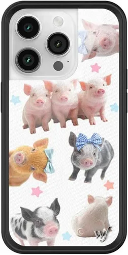Vista 40 de Wildflower Carcasas – Compatible con iPhone 14 Pro Protector negro parachoques, certificado de prueba de caída de 6.5 pies, propiedad de mujeres