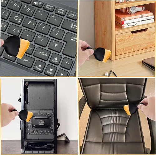 Vista 5 de 5 piezas de cepillo para detalles interiores de coche, cepillo de limpieza de polvo interior, herramienta de cepillo suave para plumero de coche