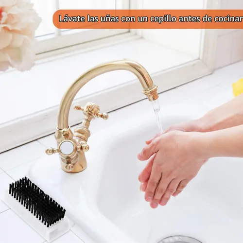 Vista 5 de BOAO 5 unidades de cepillos de limpieza de manos para limpieza de uñas, suaves, no desechables, cepillos de plástico para limpiar las manos