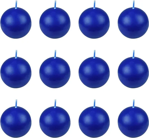 Vista 2 de Zest Candle Velas de bola de 12 piezas, 2 pulgadas, color azul