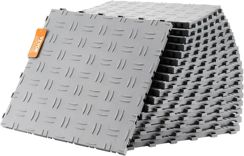 Vista 12 de VEVOR Kit de bordes de transición hembra para pisos de garaje, 15 piezas resistentes de PP modular entrelazado para bordes de suelos de garaje Negro