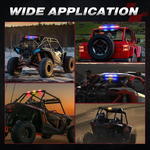 Vista 6 de OFFROADTOWN Barra de luz LED de persecución de 20 pulgadas, luces traseras UTV, luz intermitente de seguridad con luz intermitente de freno