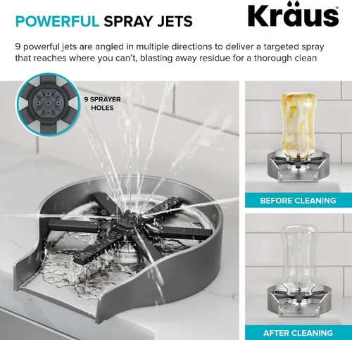 Vista 7 de KRAUS CleanMate Enjuagadora de Vasos para Lavabo de Cocina en Acabado de Color Negro Mate, KGR-500MB